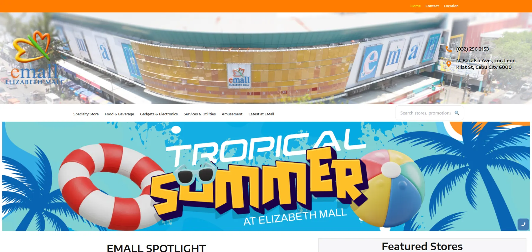 Elizabeth Mall – The Shopping Center of the South website screenshot