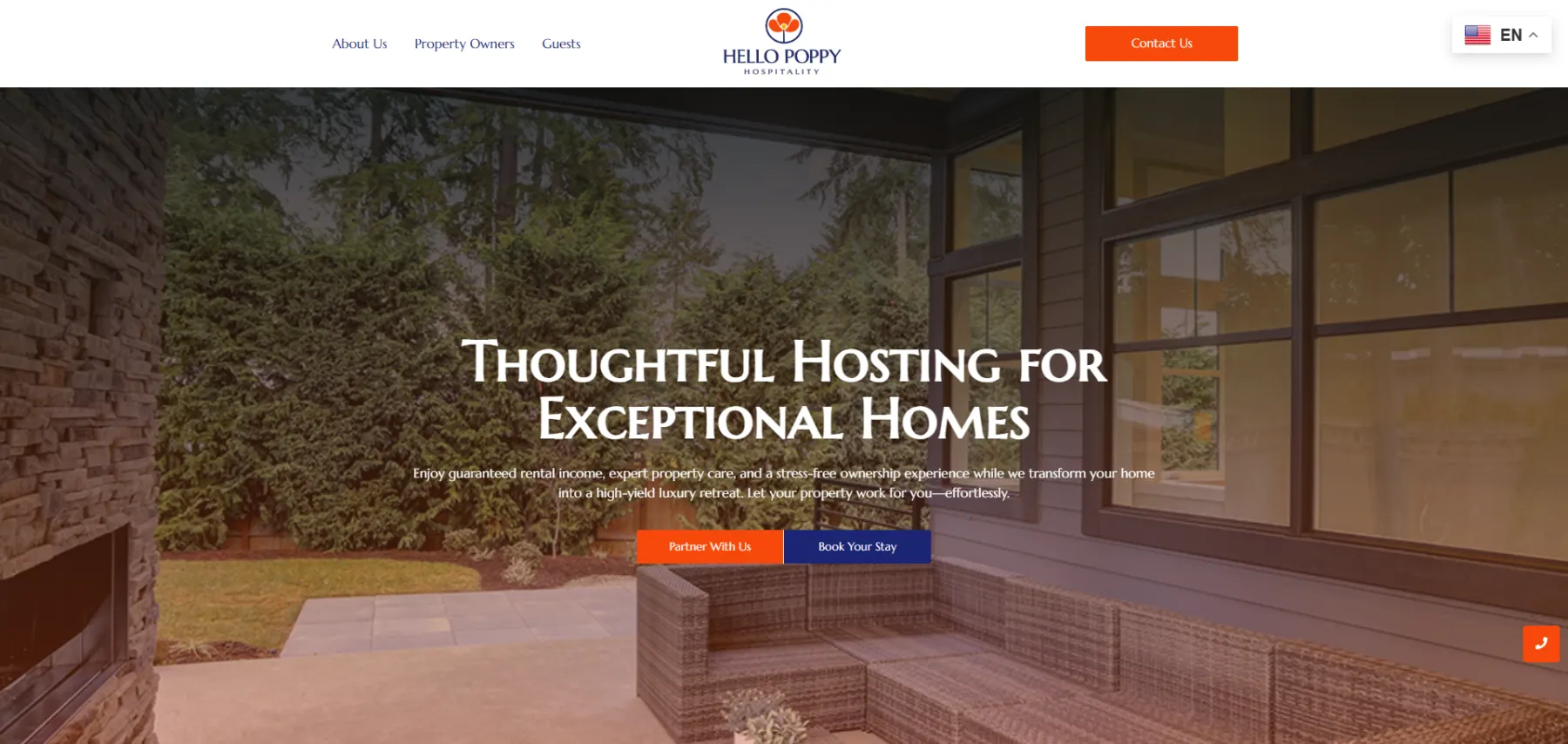 Hello Poppy LLC – Where Investment Meets Hospitality website screenshot