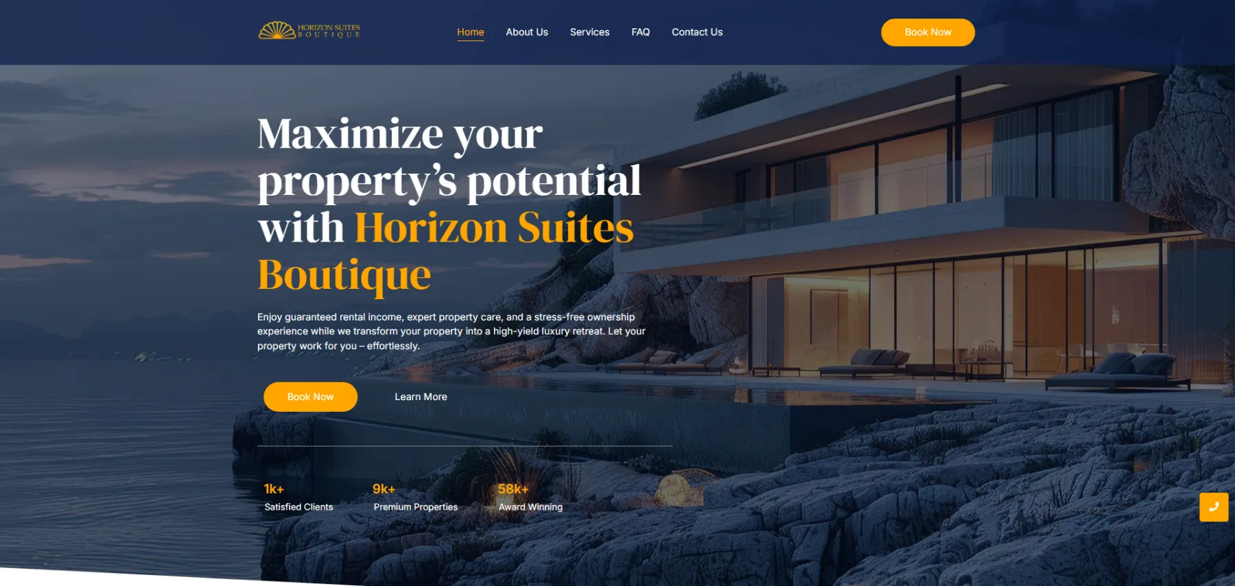 Horizon Suites Boutique – Elevate your stay beyond the horizon website screenshot