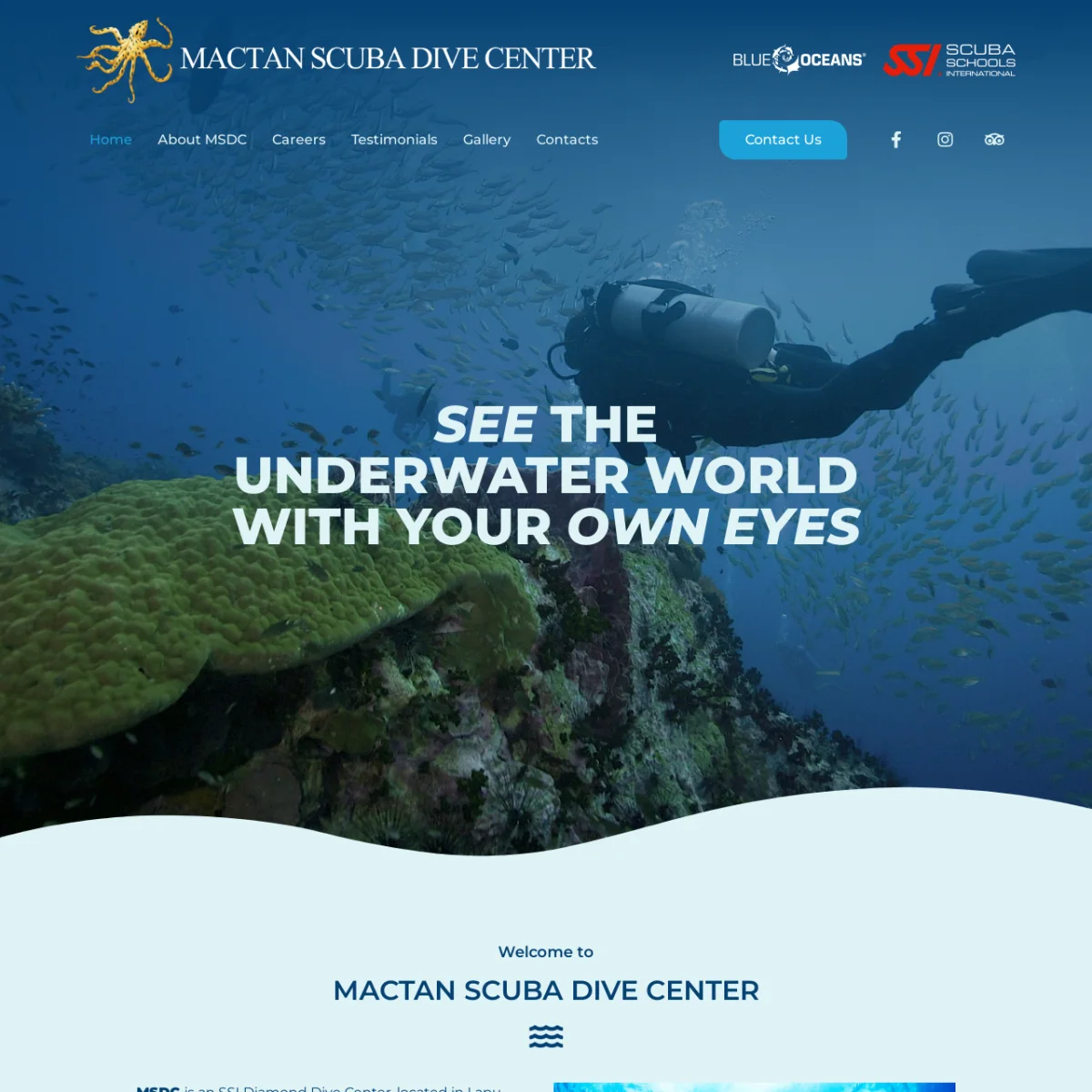 Mactan Scuba Dive Center website screenshot